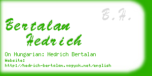 bertalan hedrich business card